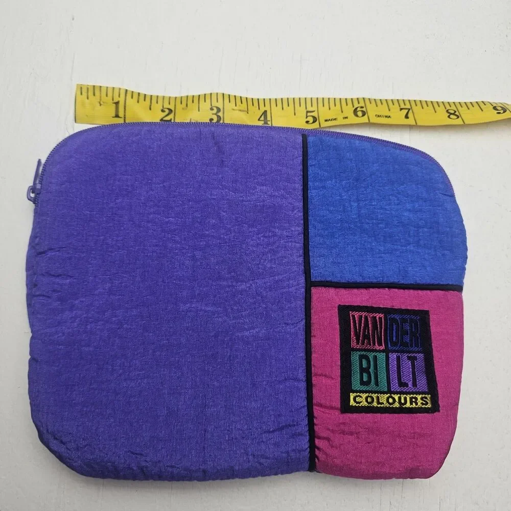 Gloria Vanderbilt Colours 1990s vintage Cosmetic Purse Makeup Bag Color Block